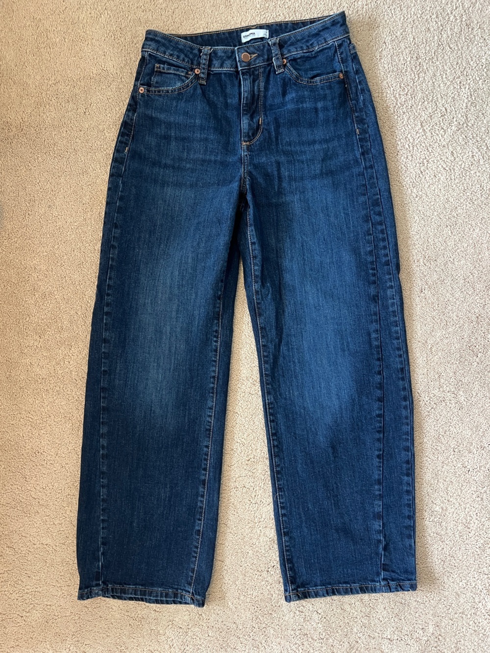 Sonoma Dark Blue Wide Leg Jeans Size 6 Like New